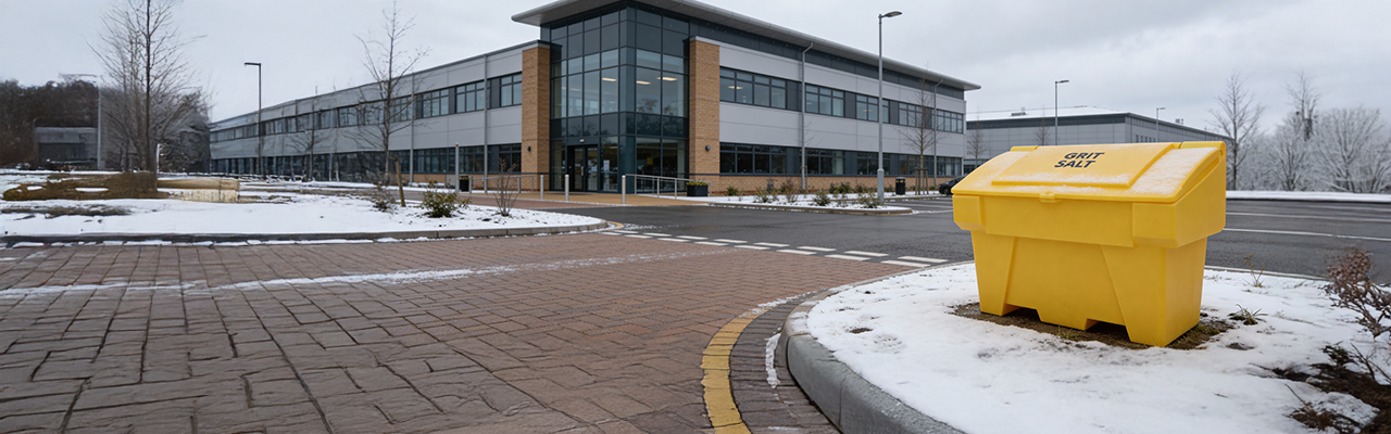 Salt bin at commercial site